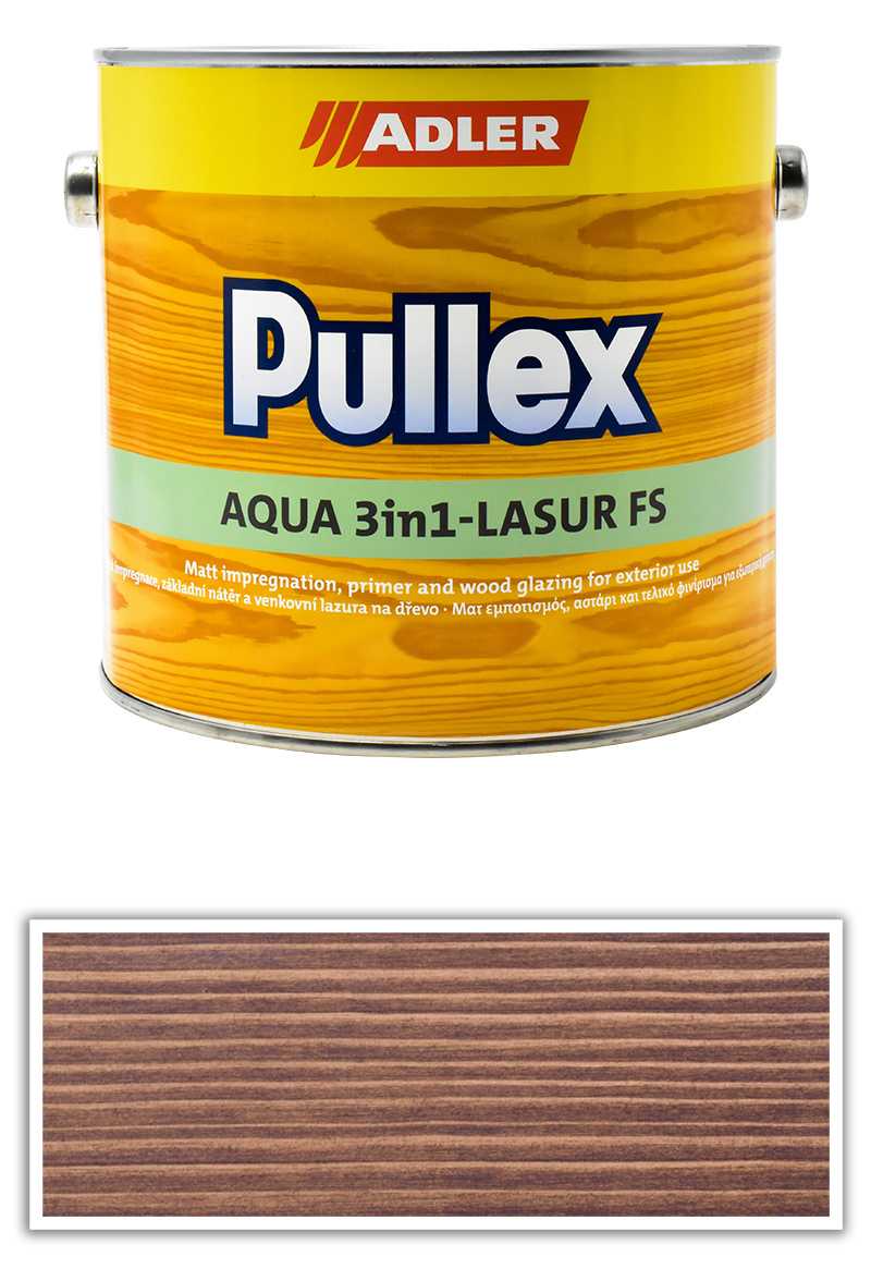 ADLER Pullex Aqua 3in1-Lasur FS - tenkovrstvá matná lazura na dřevo v exteriéru 2.5 l Palisandr