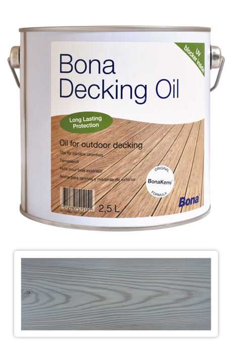 BONA Decking Oil - olej pro impregnaci a ochranu dřeva v exteriéru 2.5 l Šedý