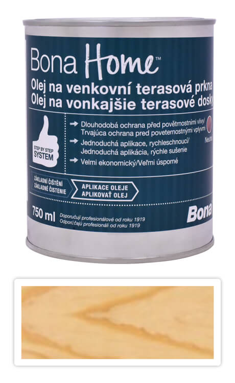 BONA Home Olej na venkovní terasová prkna 0.75 l Bezbarvý