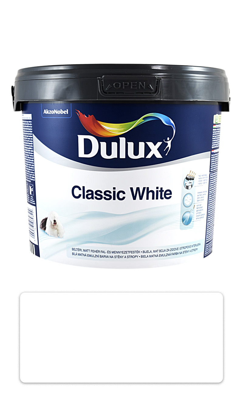 DULUX Classic White - akrylátová malířská barva do interiéru 3 l Bílá