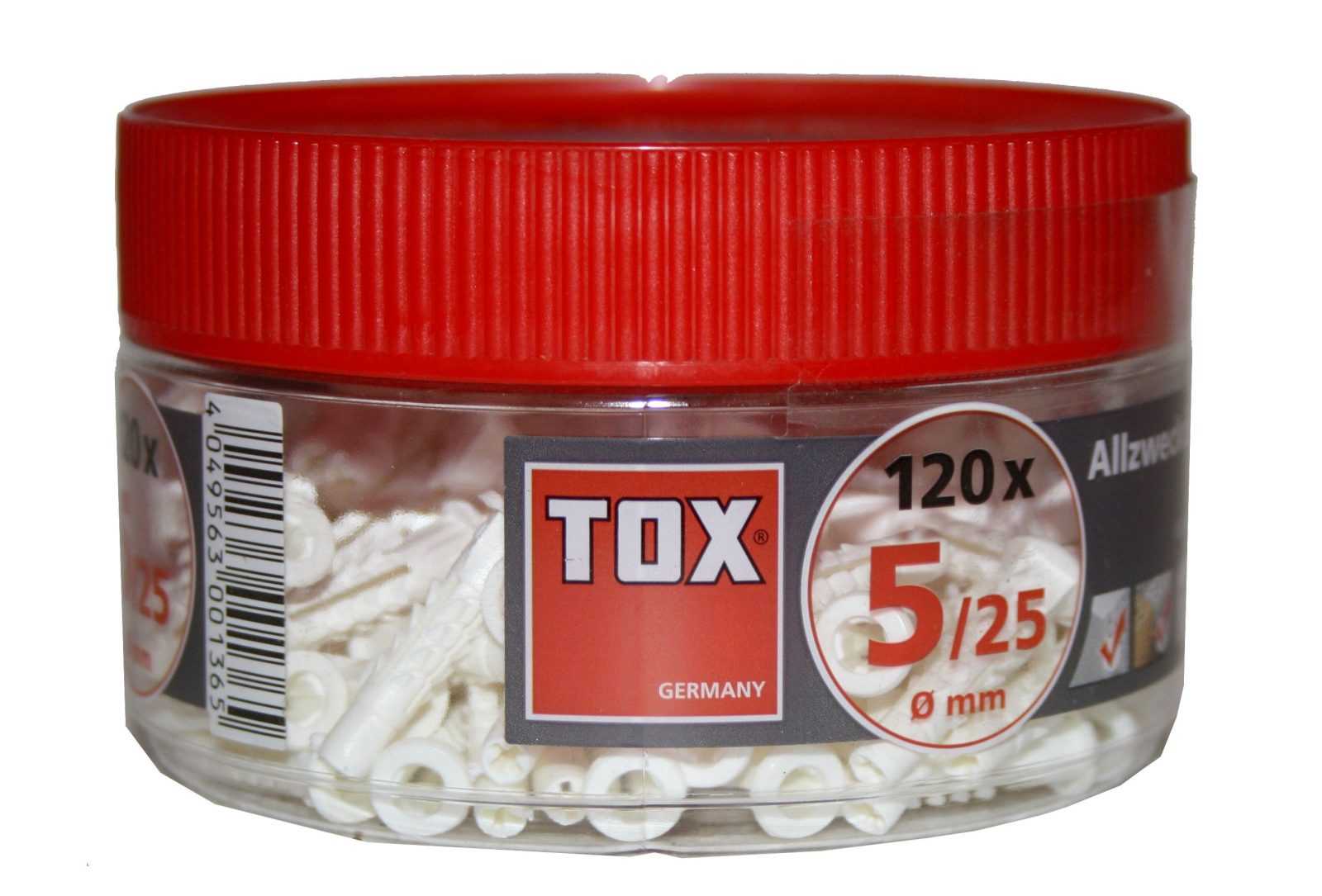 Hmoždinka TOX universální 4AS-K DECO 5x25mm - plastový box