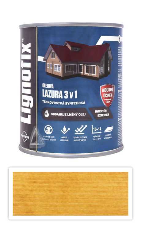 Lignofix LAZURA 3v1 - olejová lazura s biocidem 0.6 l Pinie