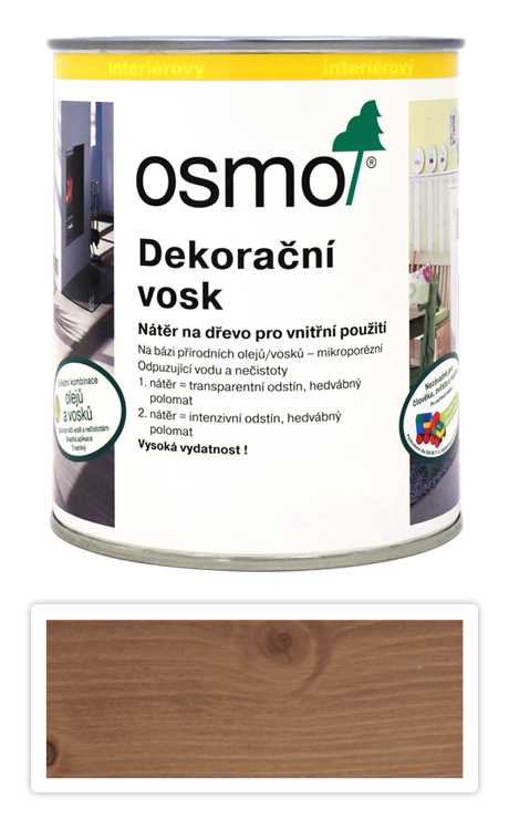 OSMO Dekorační vosk transparentní 0.75 l Buk lehce pařený 3102