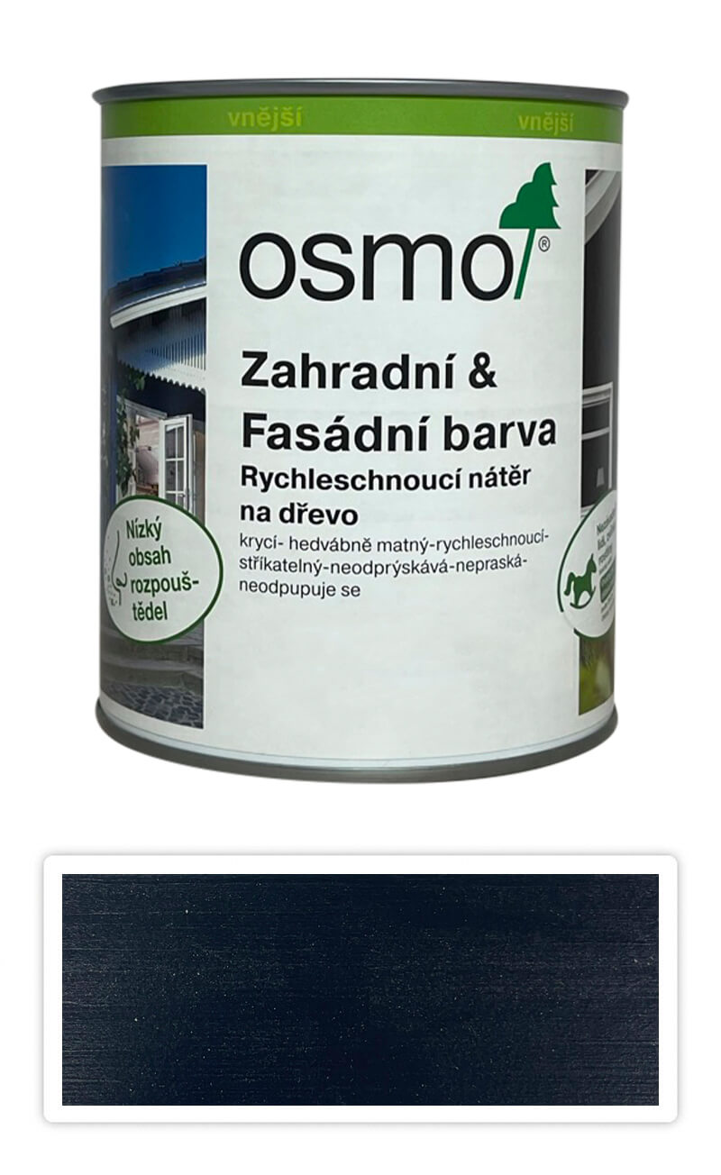 OSMO Zahradní a fasádní barva na dřevo 0.75 l Antracitově šedá 7716