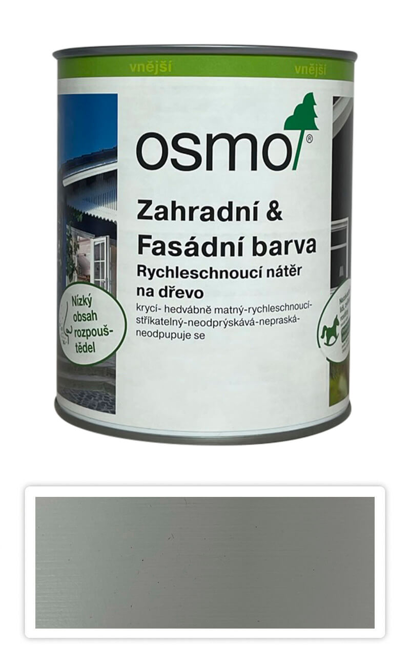 OSMO Zahradní a fasádní barva na dřevo 0.75 l Světle šedá 7535