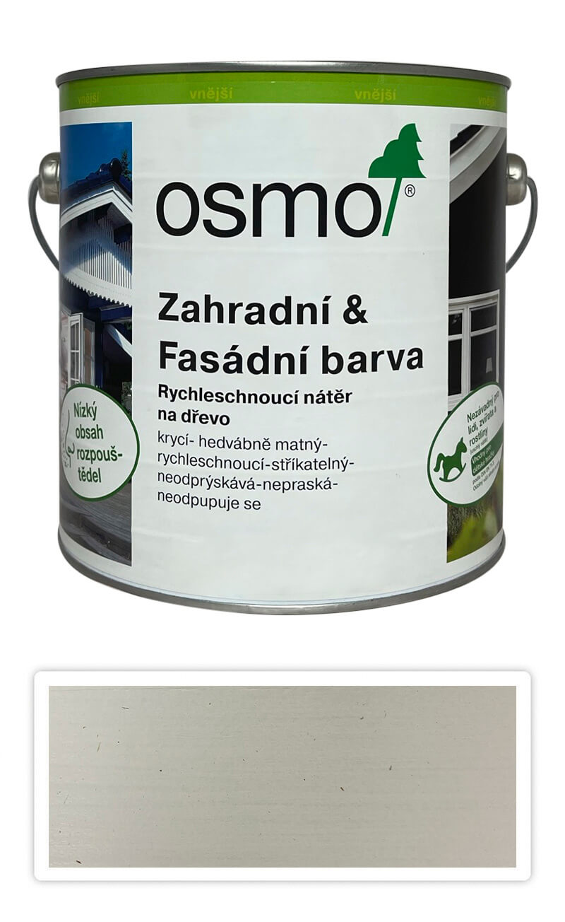 OSMO Zahradní a fasádní barva na dřevo 2.5 l Čistá bílá 7262