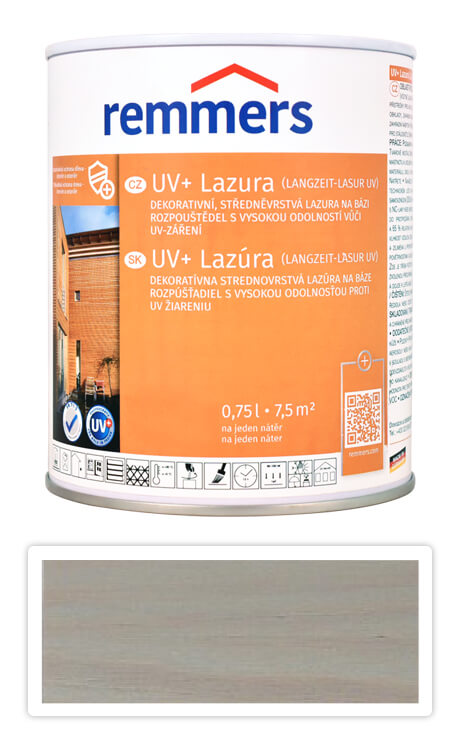 REMMERS UV+ Lazura - dekorativní lazura na dřevo 0.75 l Stříbrnošedá