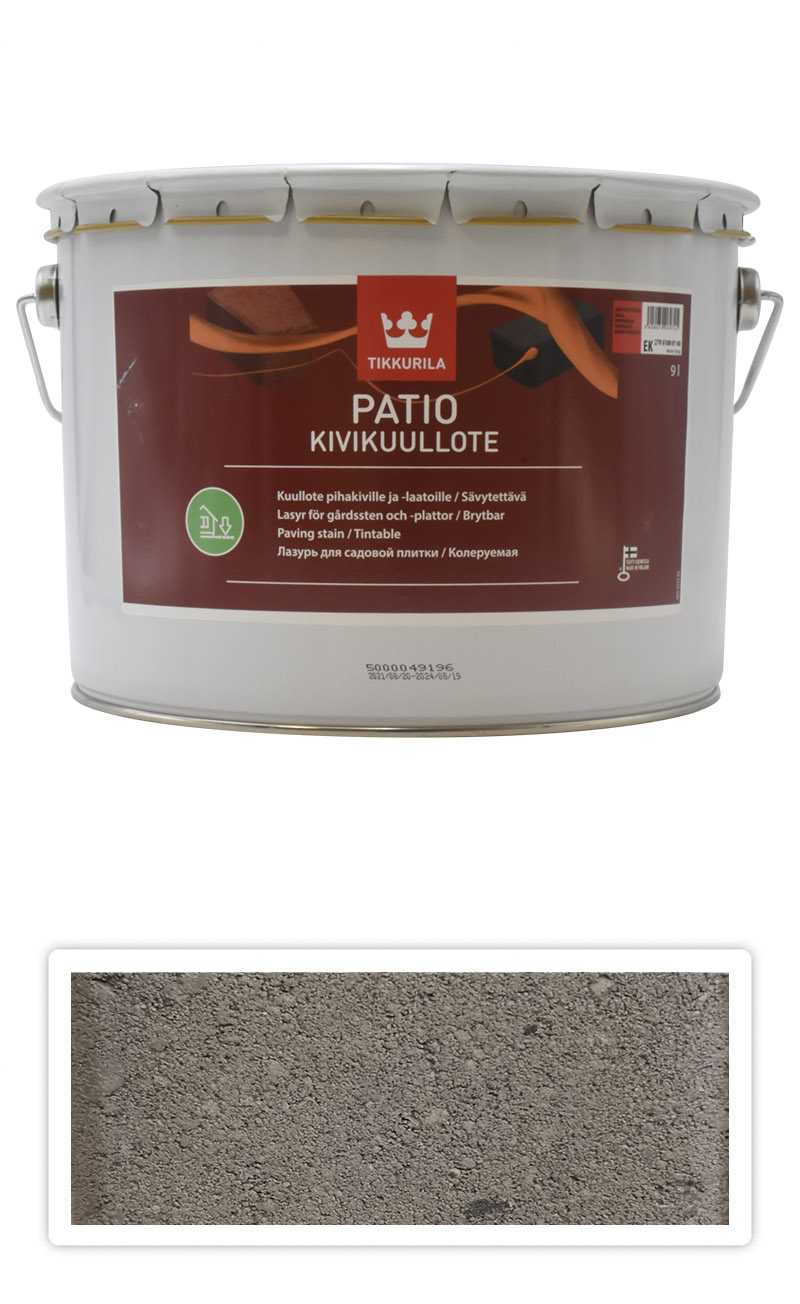 TIKKURILA Patio Kivikuullote - vodou ředitelné mořidlo na zámkovou dlažbu 9 l TVT EK01