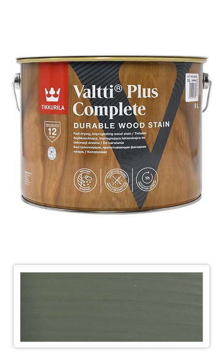 TIKKURILA Valtti Plus Complete - matná tenkovrstvá lazura 9 l Näre 5068