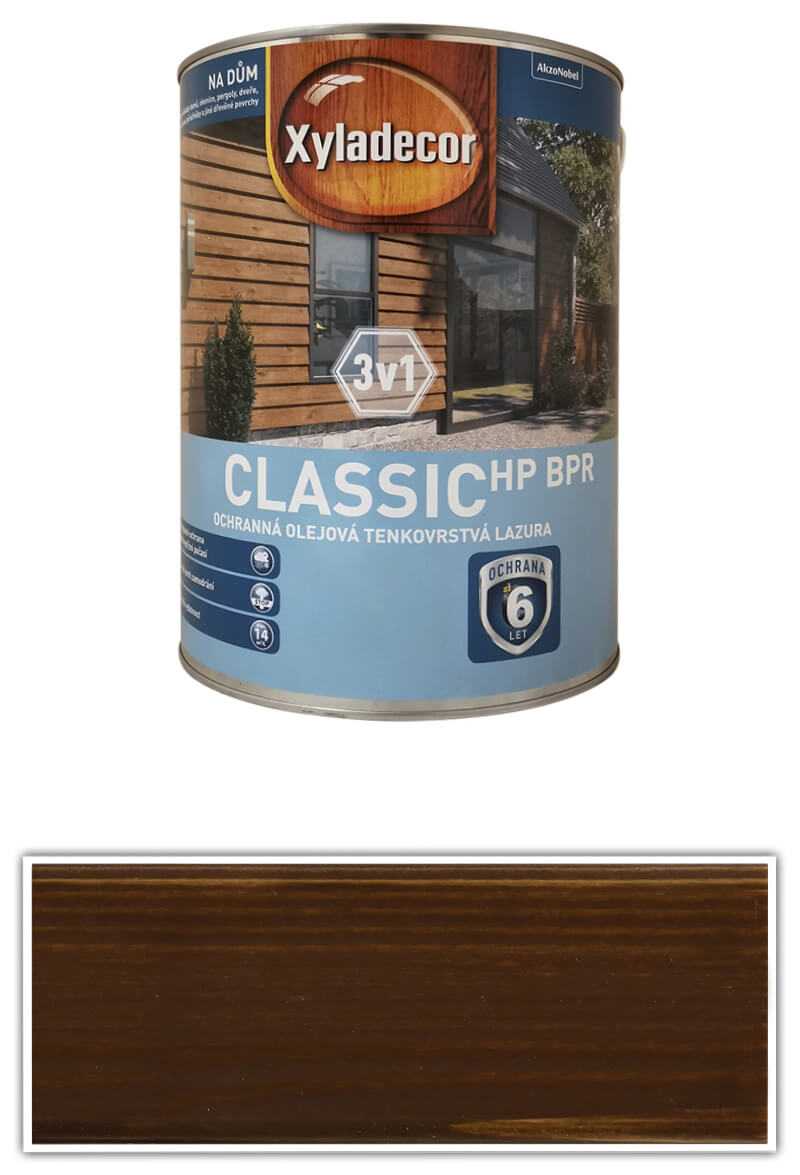 XYLADECOR Classic HP BPR 3v1 - ochranná olejová tenkovrstvá lazura na dřevo 5 l Ořech