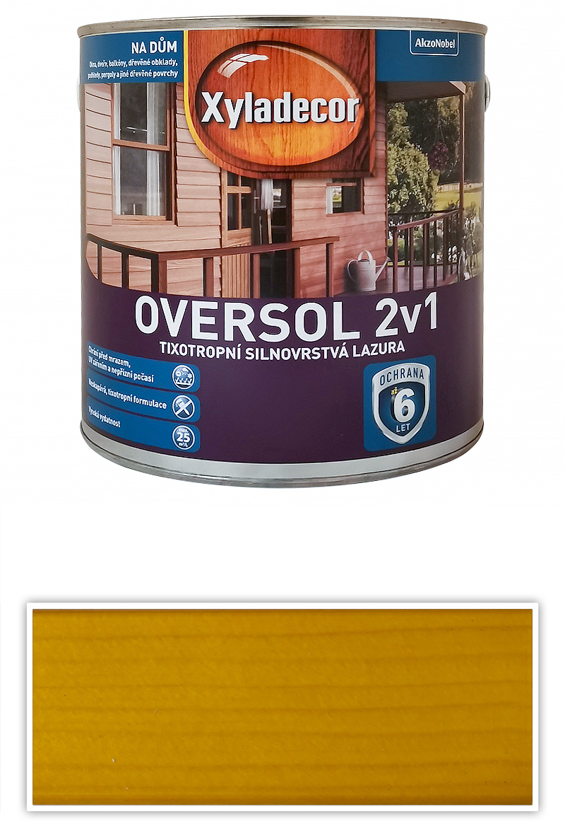 XYLADECOR Oversol 2v1 - tixotropní silnovrstvá lazura na dřevo 2.5 l Přírodní dřevo