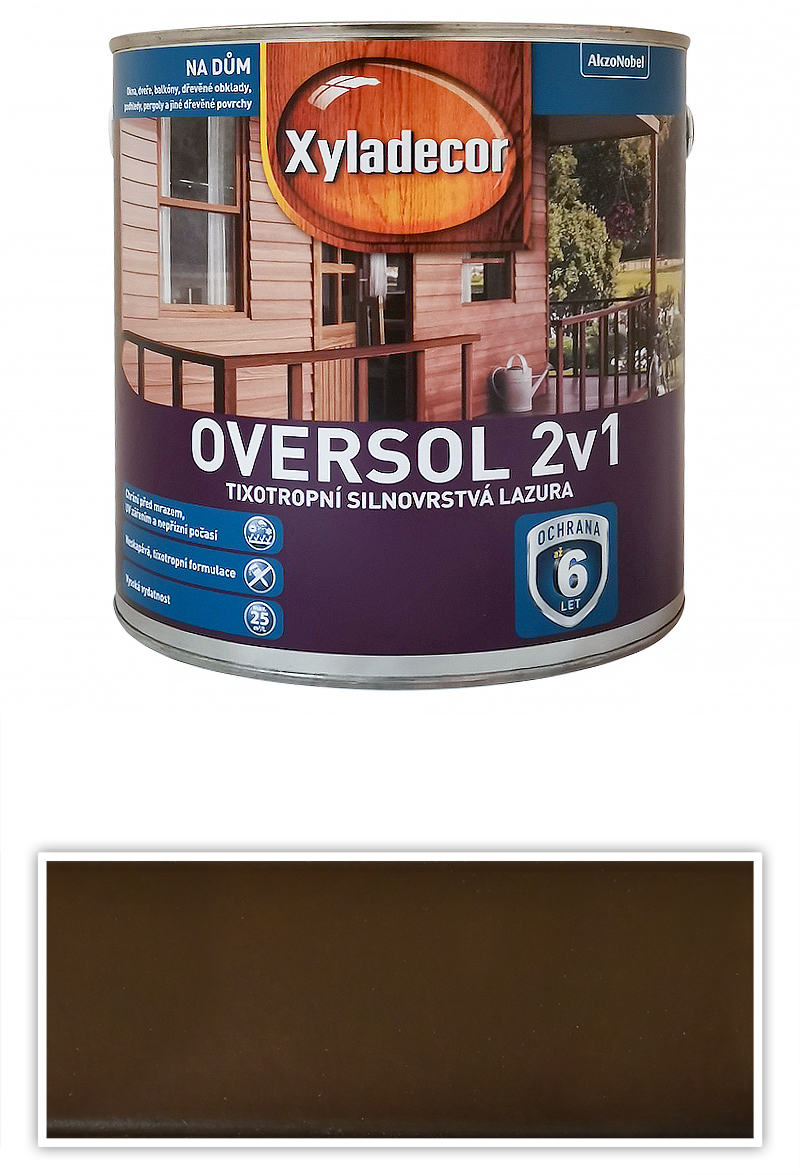 XYLADECOR Oversol 2v1 - tixotropní silnovrstvá lazura na dřevo 2.5 l Wenge