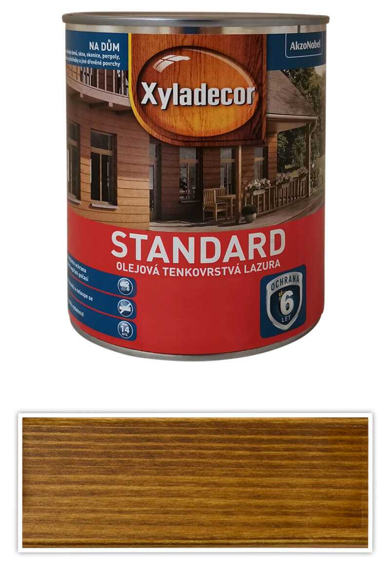 XYLADECOR Standard - olejová tenkovrstvá lazura na dřevo 0.75 l Kaštan