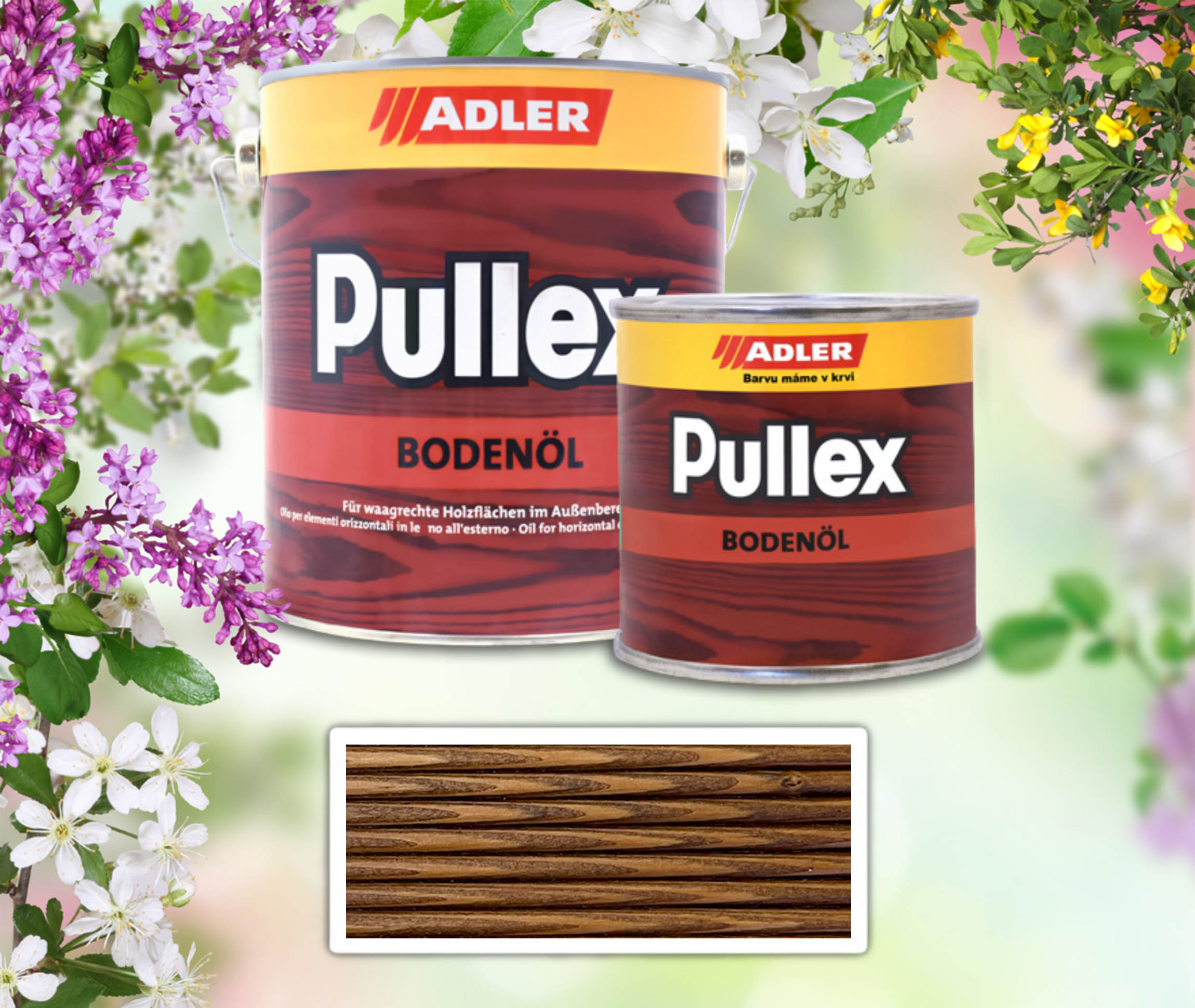 ADLER sada - Pullex Bodenöl - terasový olej 2.5 l Kongo + 0.75 l ZDARMA 50528