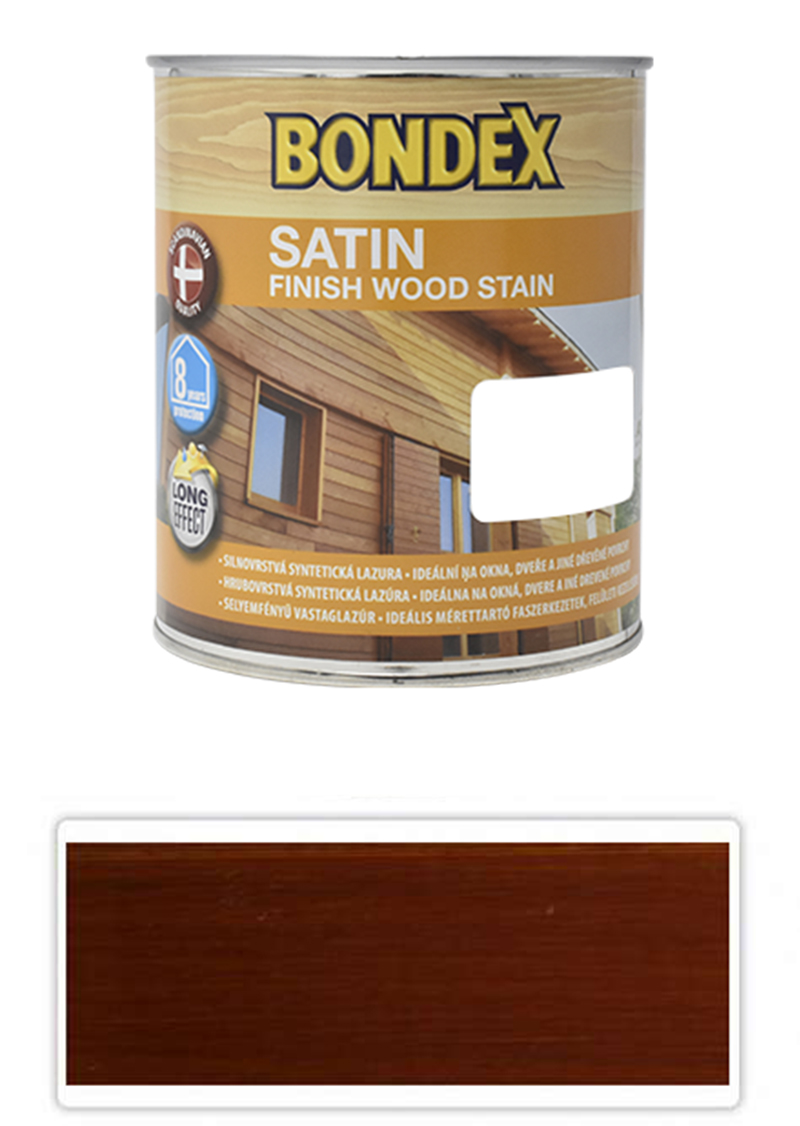 BONDEX Satin - silnovrstvá lazura pro ošetření dřeva v exteriéru 0.75 l Redwood 909