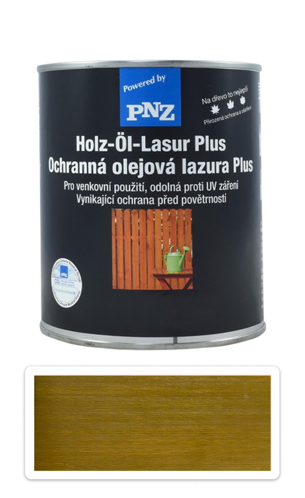 PNZ Ochranná olejová lazura Plus 0.75 l Zahradní zelená