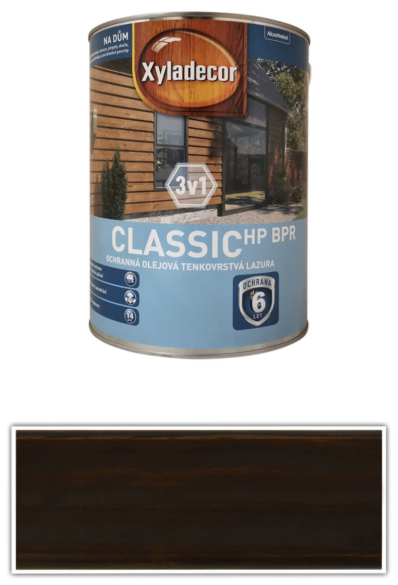 XYLADECOR Classic HP BPR 3v1 - ochranná olejová tenkovrstvá lazura na dřevo 5 l Palisandr