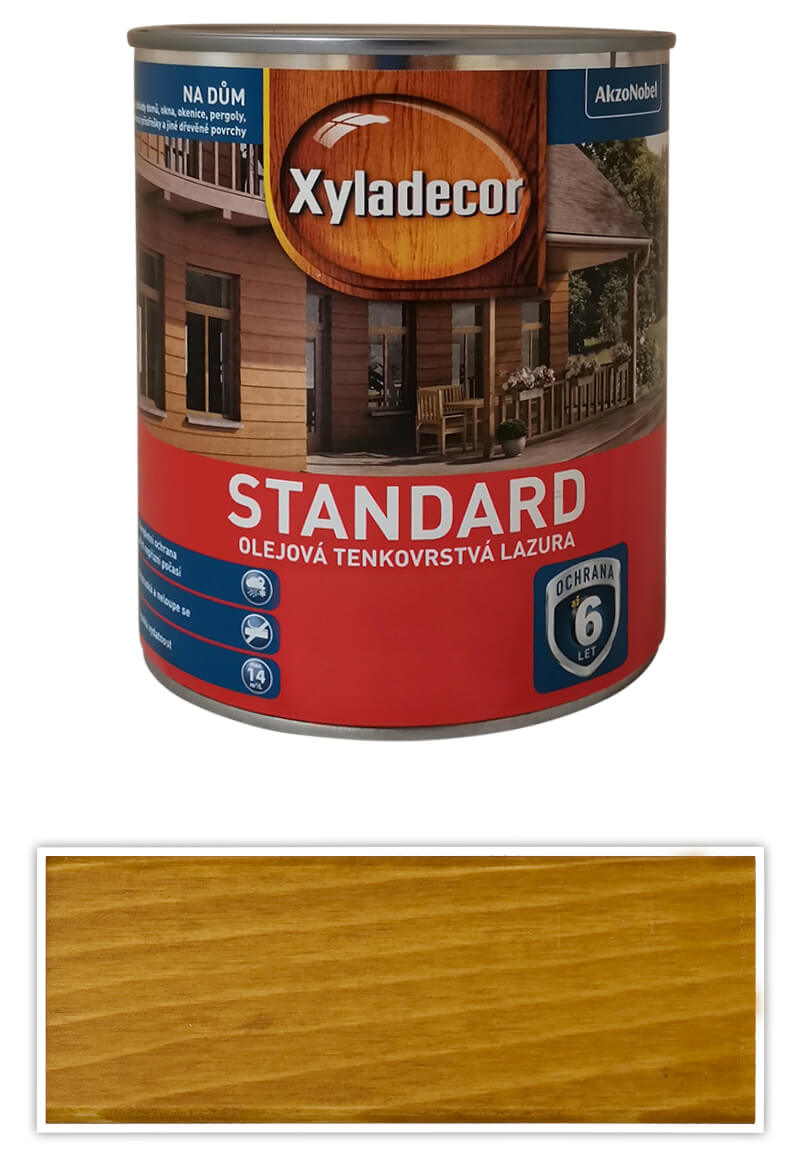 XYLADECOR Standard - olejová tenkovrstvá lazura na dřevo 0.75 l Dub