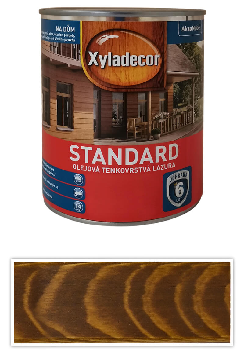 XYLADECOR Standard - olejová tenkovrstvá lazura na dřevo 0.75 l Ořech