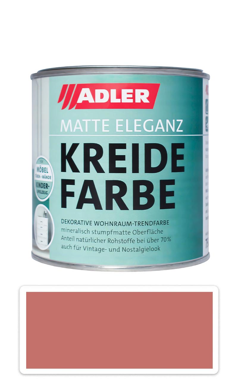 ADLER Kreidefarbe - univerzální vodou ředitelná křídová barva do interiéru 0.75 l Skiwasser