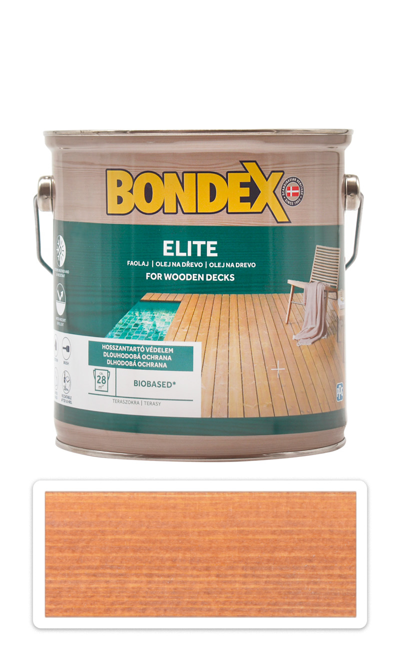 BONDEX Elite - odolný rychleschnoucí ochranný olej na dřevo v exteriéru 2.5 l Teak