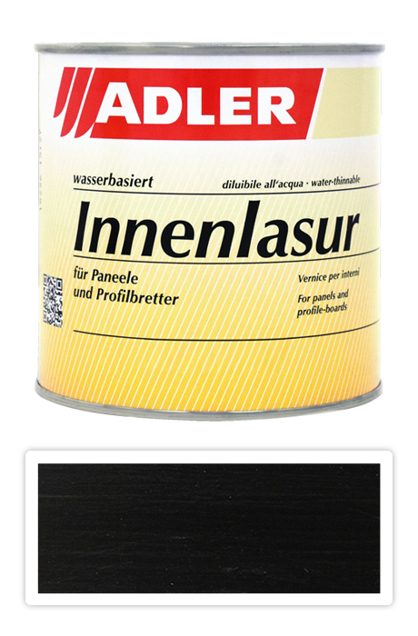 ADLER Innenlasur - vodou ředitelná lazura na dřevo pro interiéry 0.75 l Black Jack LW 12/5