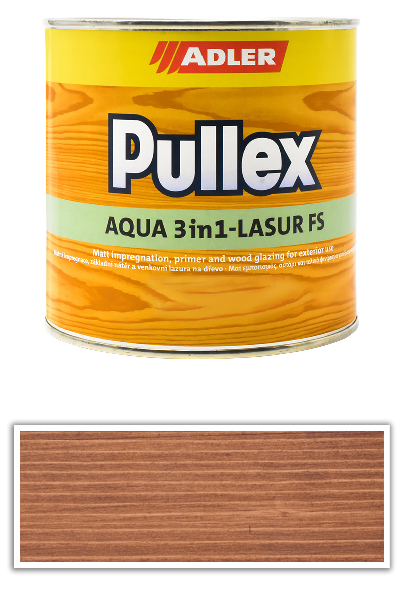 ADLER Pullex Aqua 3in1-Lasur FS - tenkovrstvá matná lazura na dřevo v exteriéru 0.75 l Ořech