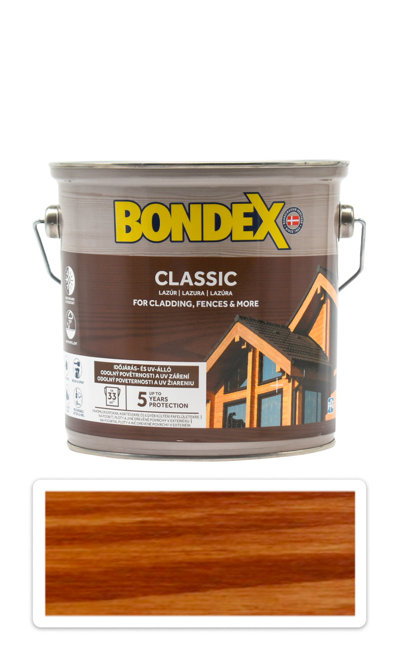 BONDEX Classic - matná tenkovrstvá syntetická lazura 2.5 l Redwood