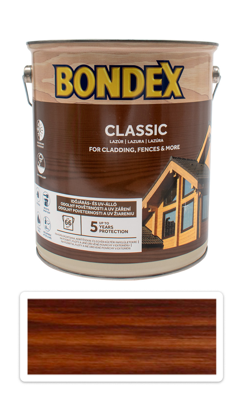 BONDEX Classic - matná tenkovrstvá syntetická lazura 5 l Palisandr