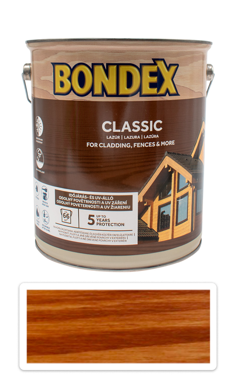 BONDEX Classic - matná tenkovrstvá syntetická lazura 5 l Redwood