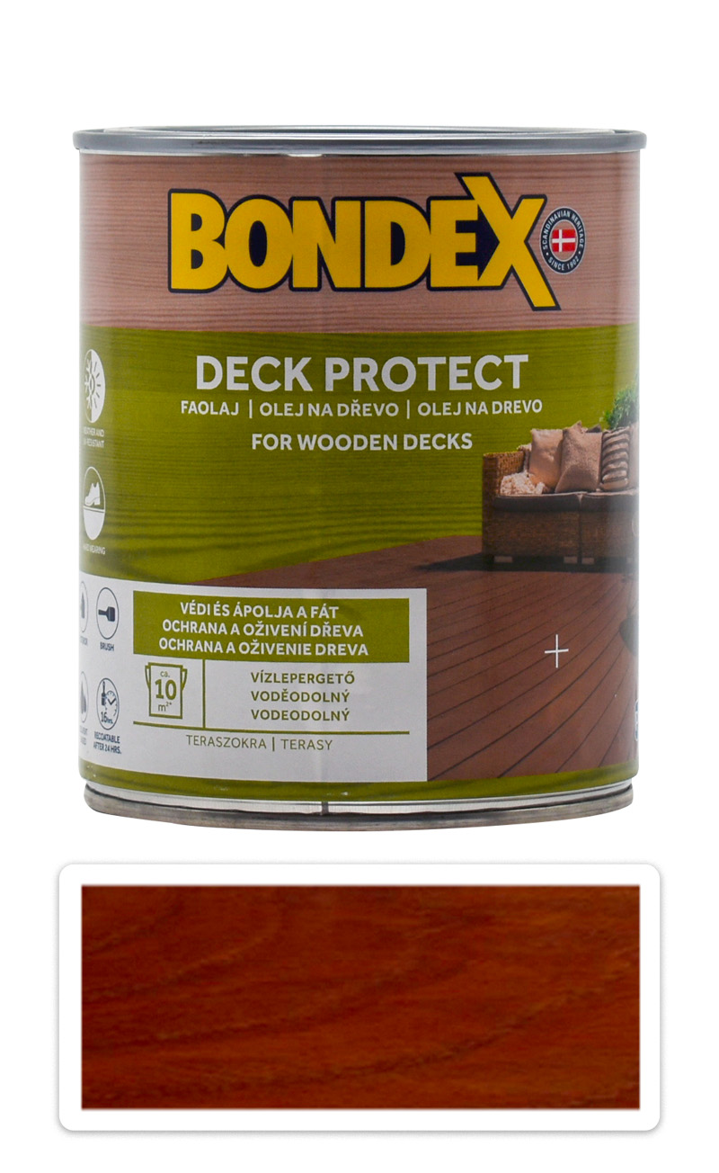 BONDEX Deck Protect - ochranný syntetický olej na dřevo v exteriéru 0.75 l Červený mahagon