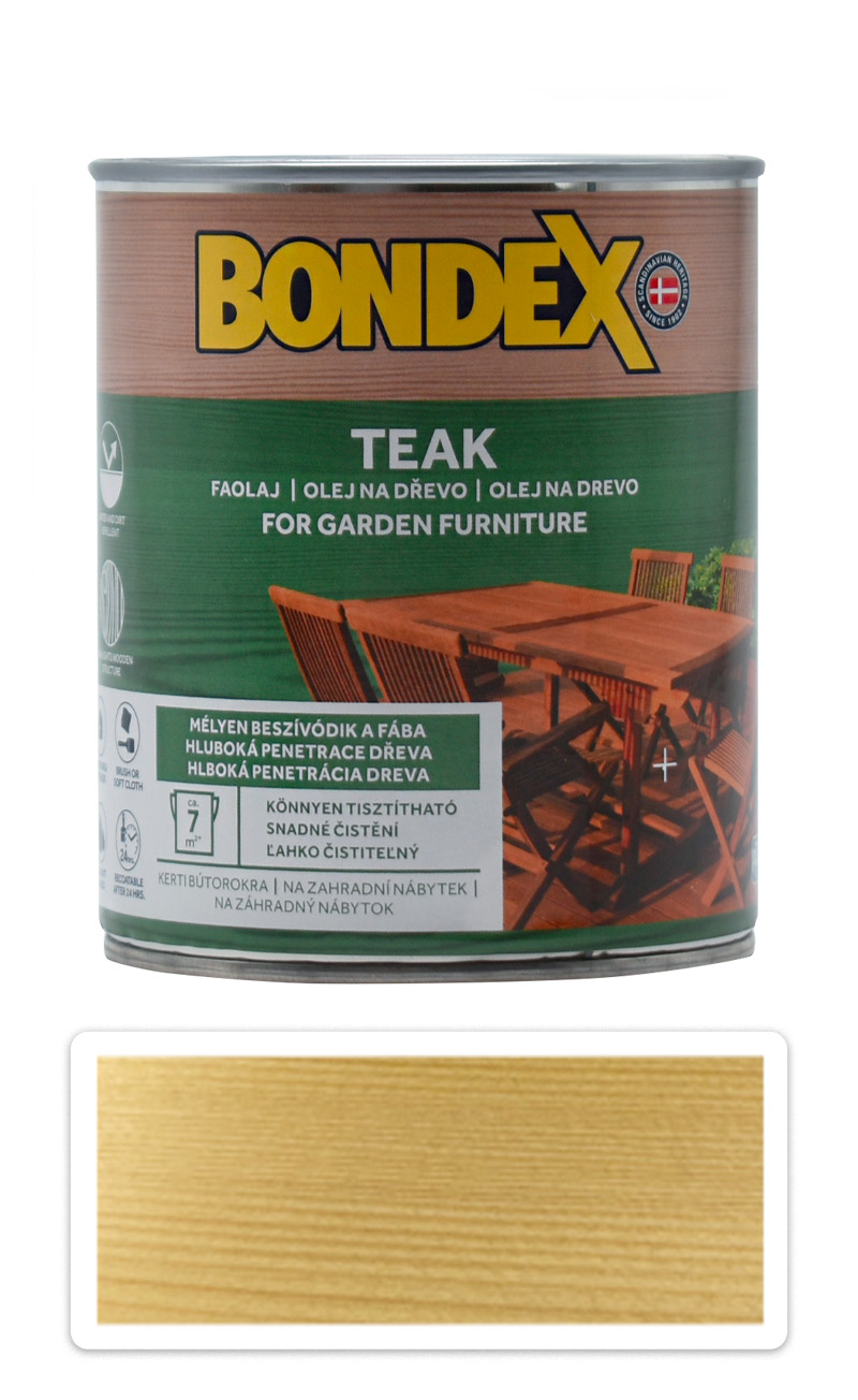 BONDEX Teak - syntetický teakový olej na dřevo v interiéru a exteriéru 0.75 l Bezbarvý