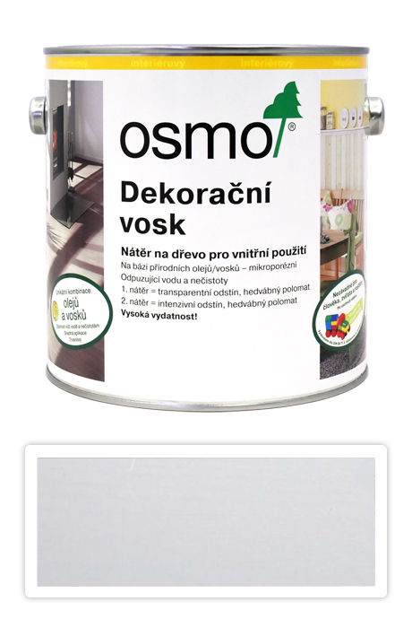 OSMO Dekorační vosk intenzivní odstíny 2.5 l Bílý mat 3186