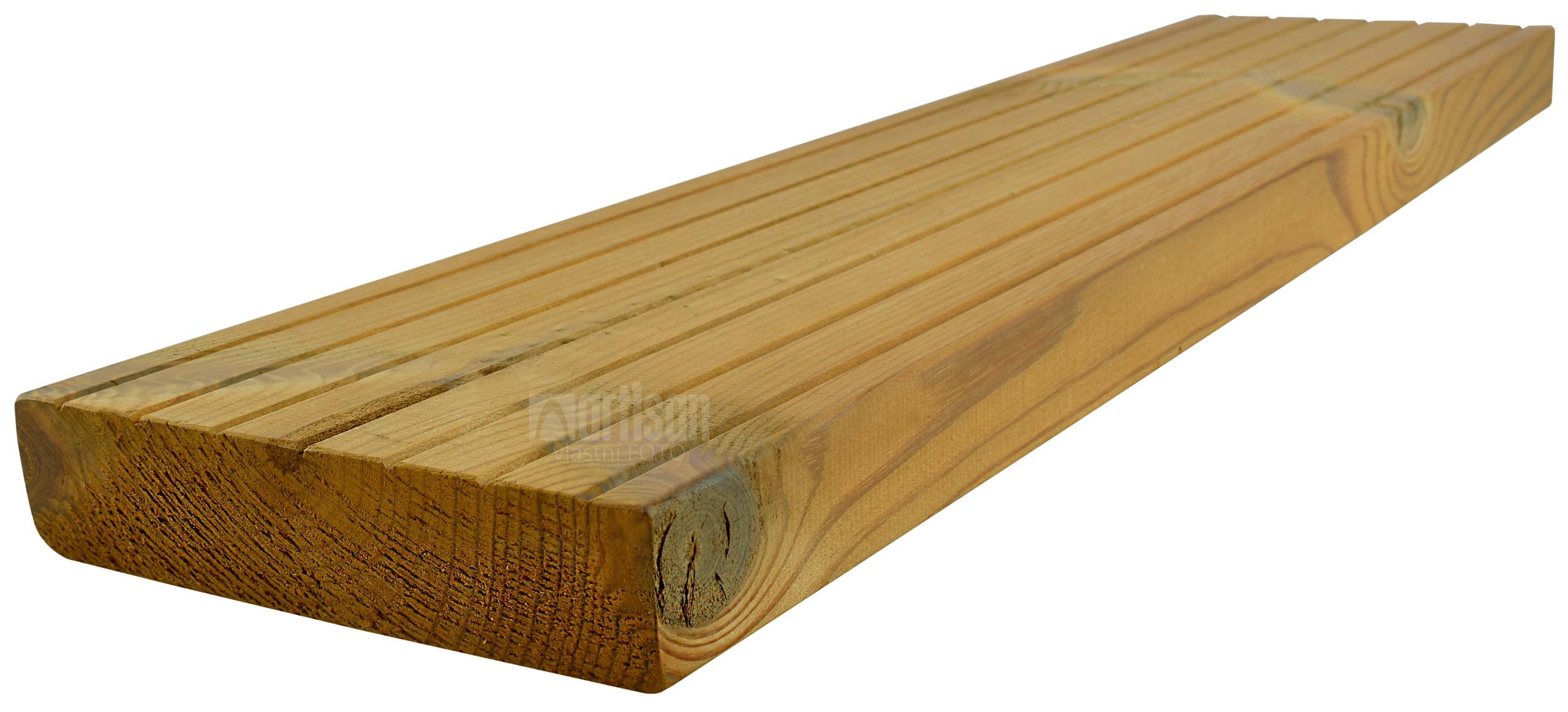 Terasová prkna 26x117x4200 ThermoWood® borovice - povrch hrubá drážka