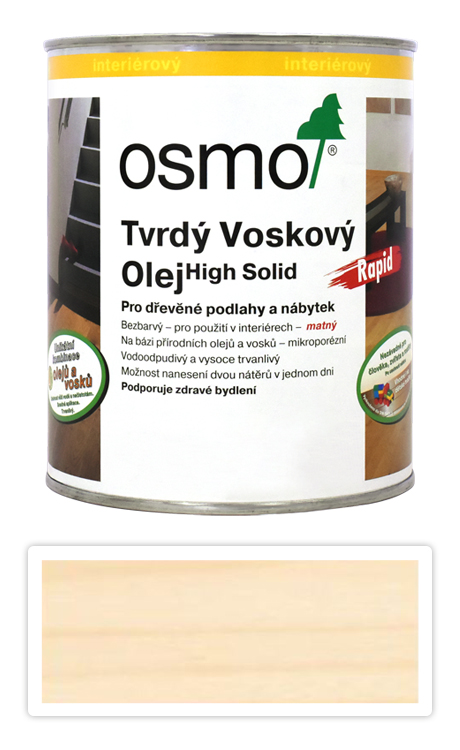 Tvrdý voskový olej OSMO RAPID 0.75l Bezbarvý matný