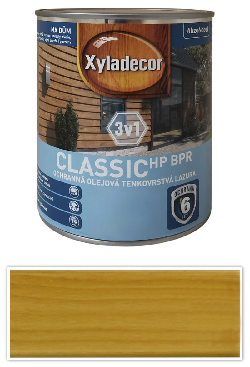 XYLADECOR Classic HP BPR 3v1 - ochranná olejová tenkovrstvá lazura na dřevo 0.75 l Cedr