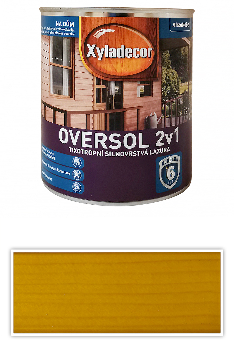 XYLADECOR Oversol 2v1 - tixotropní silnovrstvá lazura na dřevo 0.75 l Přírodní dřevo