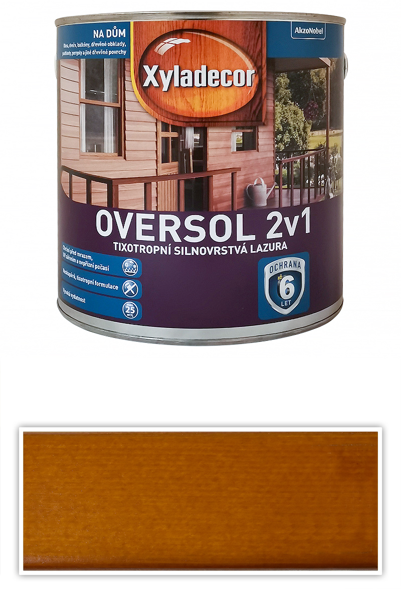 XYLADECOR Oversol 2v1 - tixotropní silnovrstvá lazura na dřevo 2.5 l Sipo