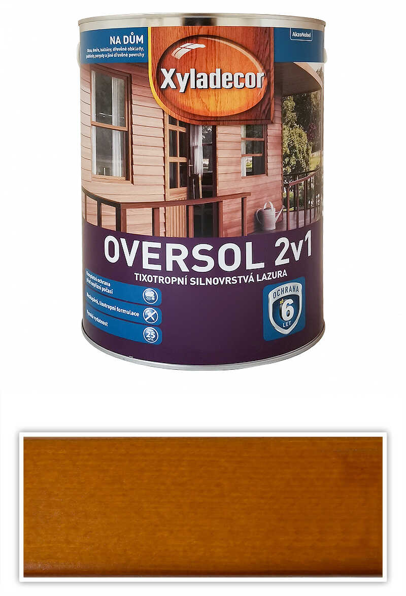 XYLADECOR Oversol 2v1 - tixotropní silnovrstvá lazura na dřevo 5 l Sipo