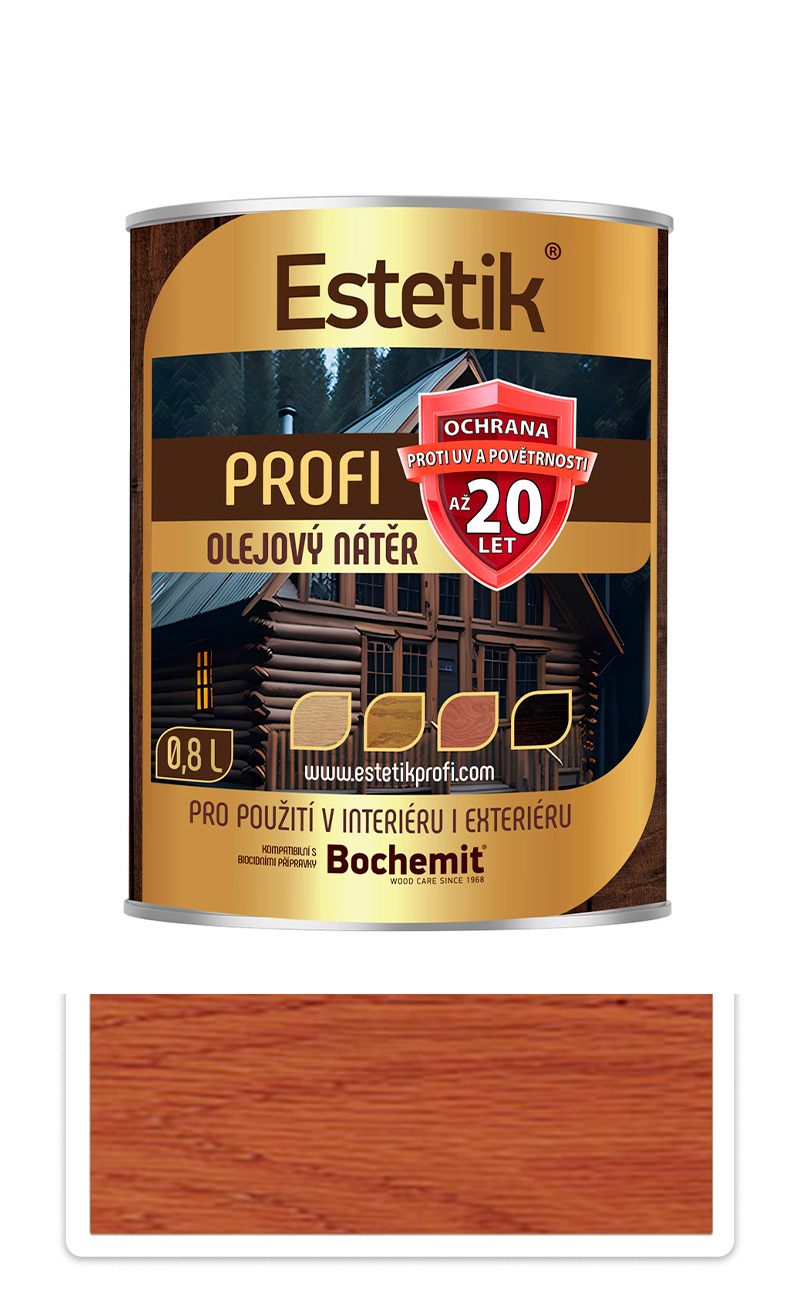 ESTETIK Profi - extrémně odolná olejová lazura 0.8 l Teak