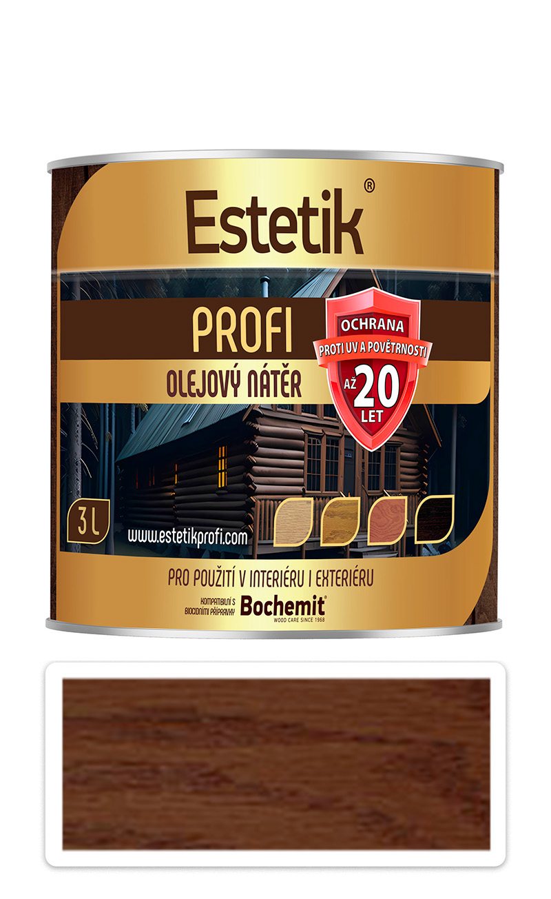 ESTETIK Profi - extrémně odolná olejová lazura 3 l Palisandr