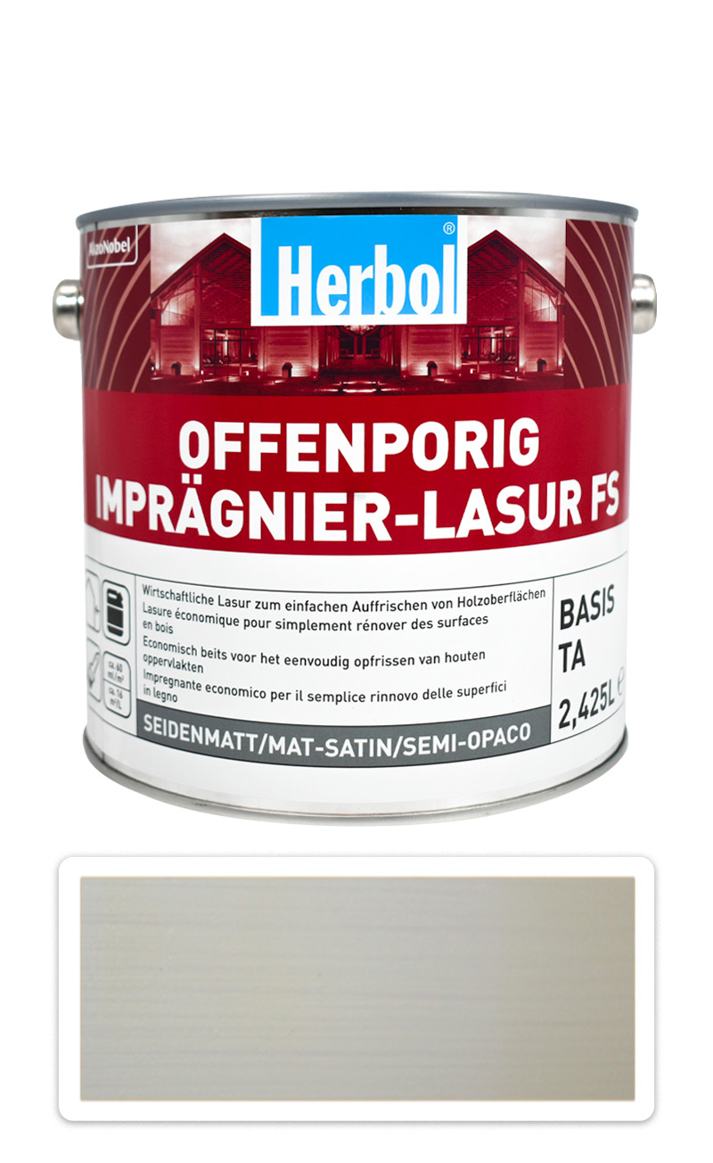 HERBOL Offenporig Impragnier-Lasur FS - impregnační lazura na dřevo 2.5 l Bílá