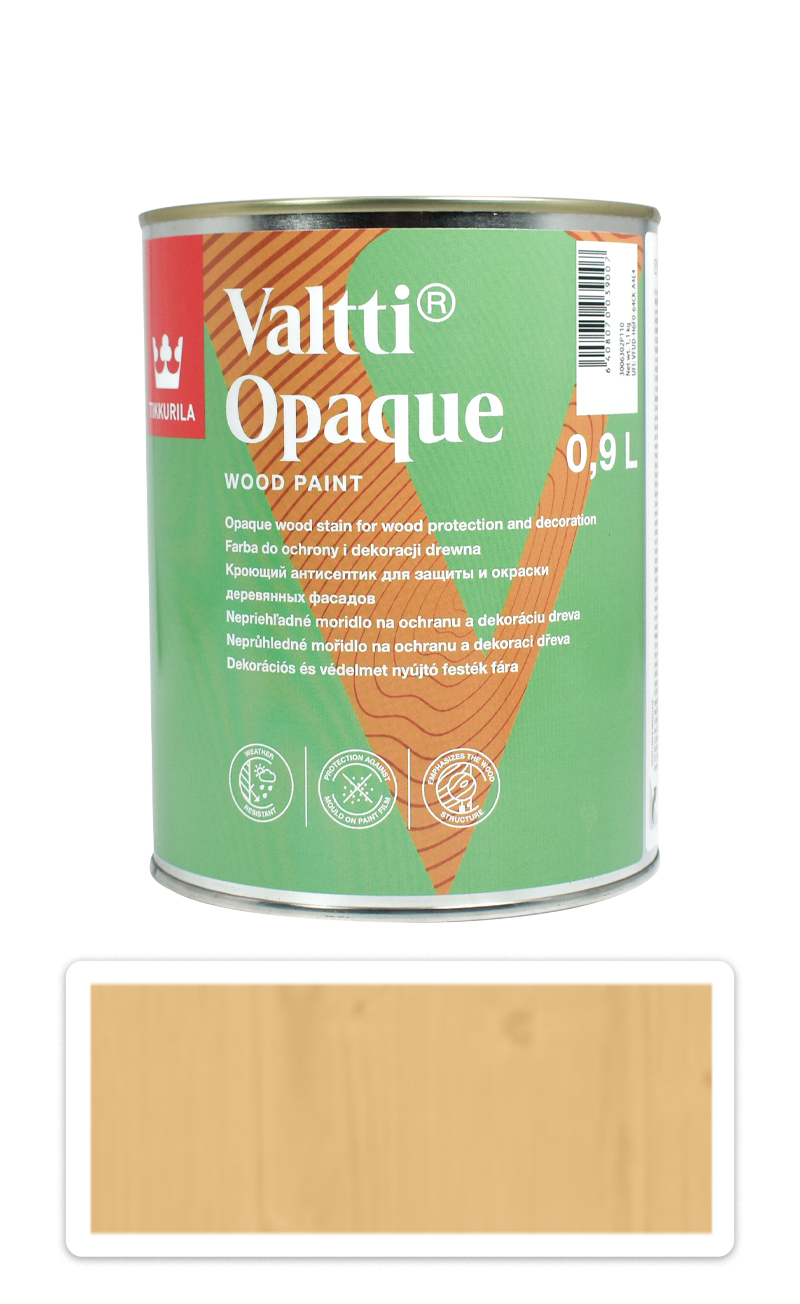 TIKKURILA Valtti Opaque - polomatná krycí barva na dřevo 0.9 l Q116