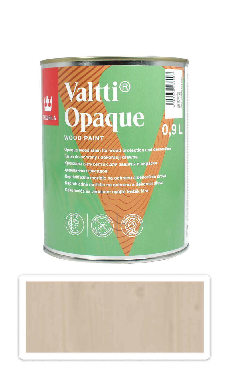 TIKKURILA Valtti Opaque - polomatná krycí barva na dřevo 0.9 l Q601