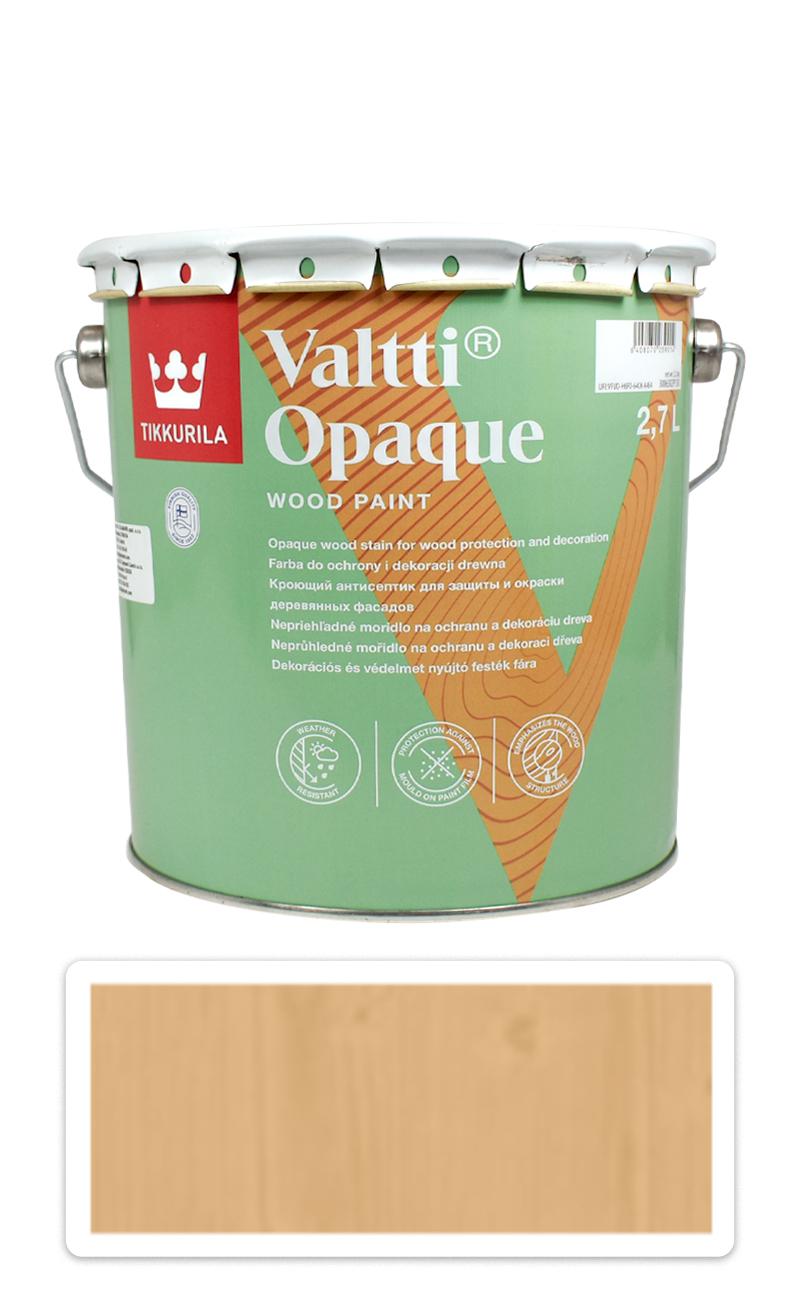 TIKKURILA Valtti Opaque - polomatná krycí barva na dřevo 2.7 l Q127