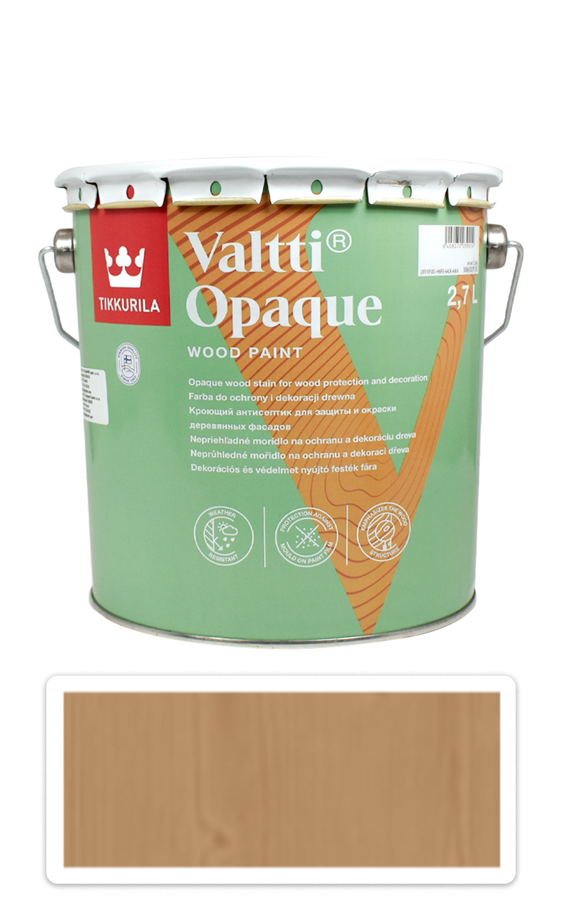 TIKKURILA Valtti Opaque - polomatná krycí barva na dřevo 2.7 l Q141