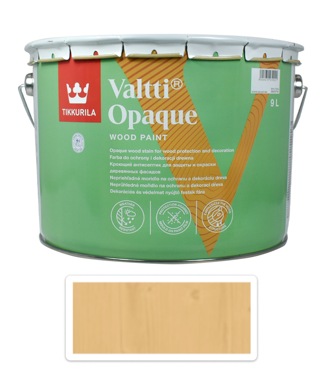 TIKKURILA Valtti Opaque - polomatná krycí barva na dřevo 9 l Q116