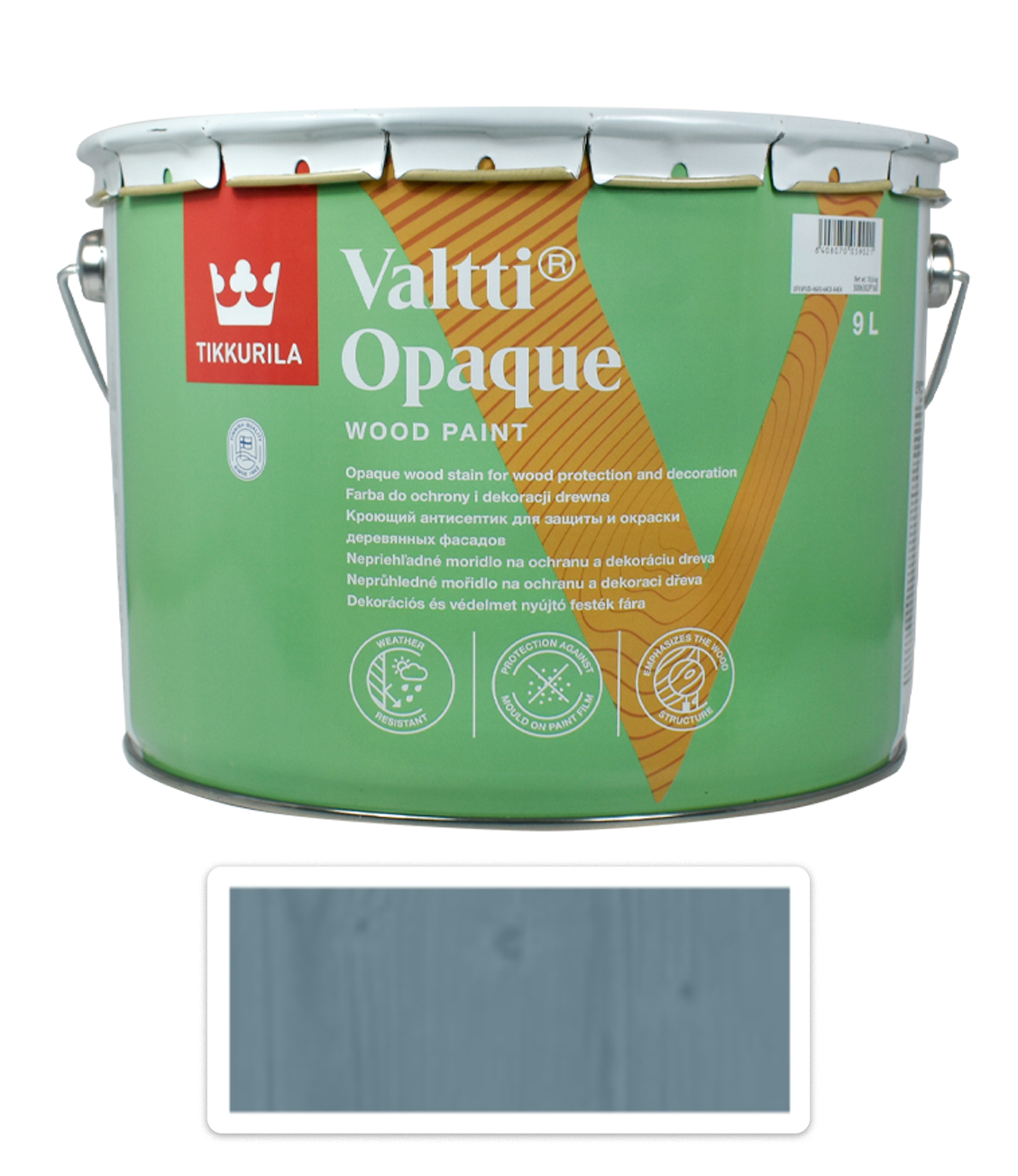 TIKKURILA Valtti Opaque - polomatná krycí barva na dřevo 9 l Q435