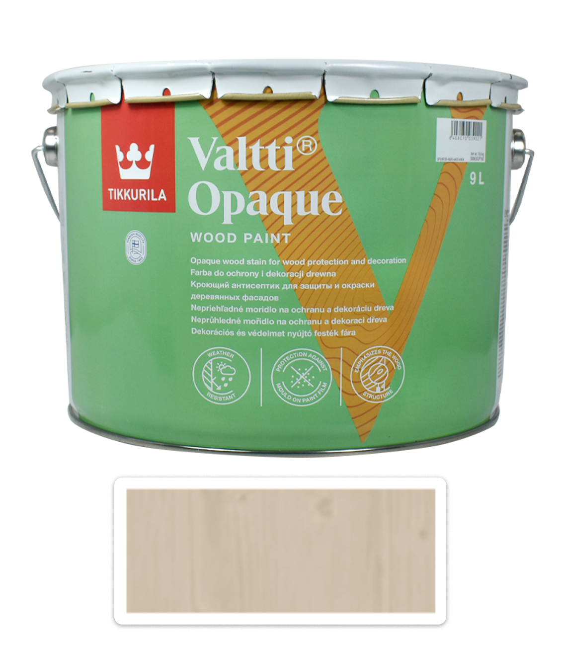 TIKKURILA Valtti Opaque - polomatná krycí barva na dřevo 9 l Q601