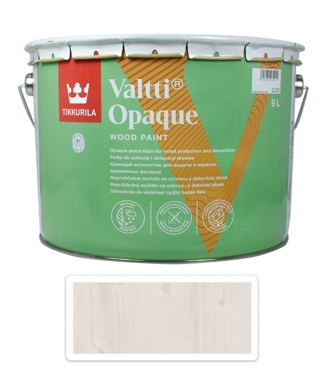 TIKKURILA Valtti Opaque - polomatná krycí barva na dřevo 9 l Q612